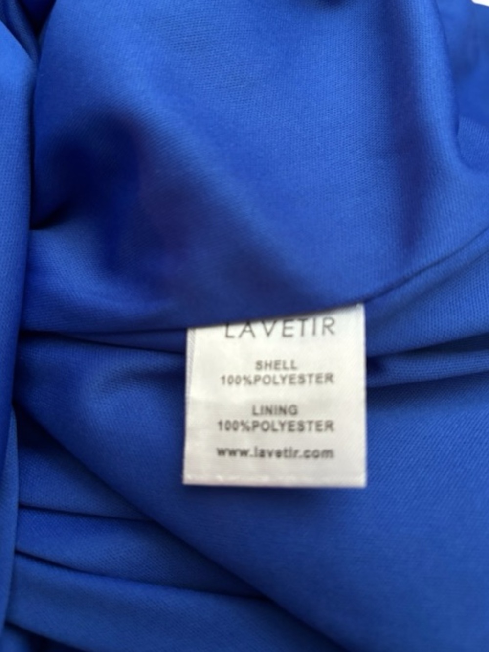 Royal Blue Satin Maxi Dress w/ Tie Front, P2P:21”, L:62”, NWT - Picture 10 of 10